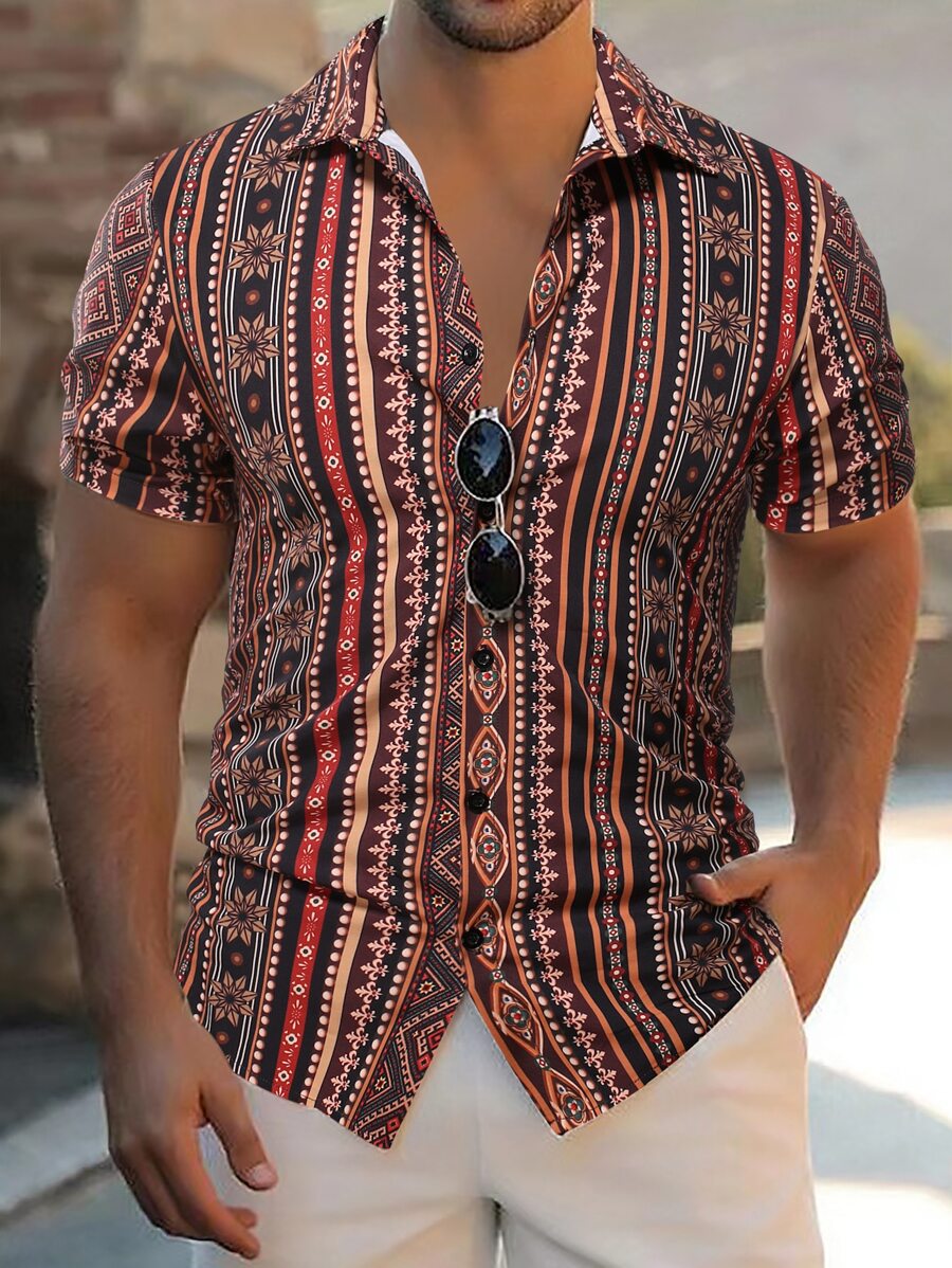 Manfinity RSRT Men Geo Print Shirt Without Tee - Multicolor - View 1