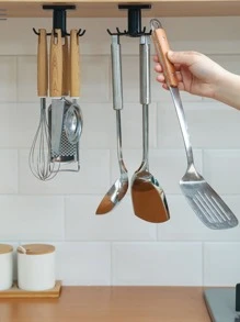 1 pieza Estante de almacenamiento colgante de plástico - Negro - Ver 1