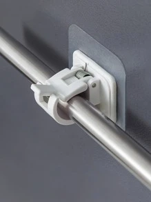 2pcs/4pcs/8pcs Curtain Rod Adhesive Holders, Minimalist & Casual For Everyday Use - White - View 3