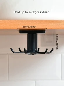 1 pieza Estante de almacenamiento colgante de plástico - Negro - Ver 2