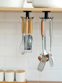 1 pieza Estante de almacenamiento colgante de plástico - Negro - Ver 4