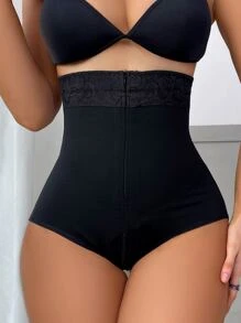 High Waisted Shapewear Panty - Black - View 1