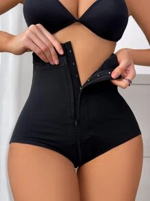 High Waisted Shapewear Panty - Black - View 3