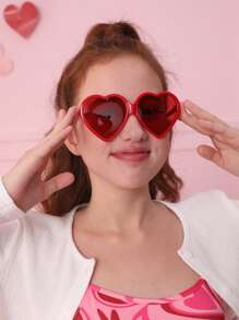 Heart Frame Fashion Glasses For Summer Beach Vacation,Outdoor,Travel - Red - View 2