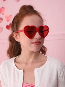 Heart Frame Fashion Glasses For Summer Beach Vacation,Outdoor,Travel - Red - View 6