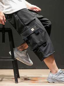 Manfinity EMRG Lỏng lẻo Nam Quần Cargo Với Flap túi Và Bên Túi - màu đen - Xem 2