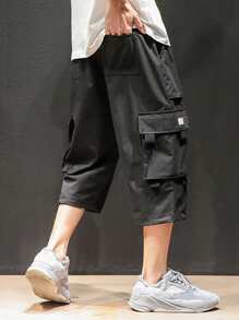 Manfinity EMRG Lỏng lẻo Nam Quần Cargo Với Flap túi Và Bên Túi - màu đen - Xem 3