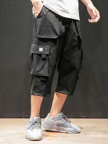 Manfinity EMRG Lỏng lẻo Nam Quần Cargo Với Flap túi Và Bên Túi - màu đen - Xem 1