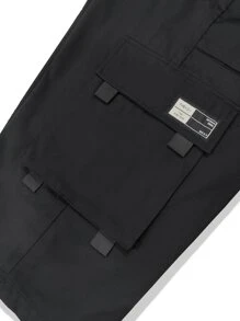 Manfinity EMRG Lỏng lẻo Nam Quần Cargo Với Flap túi Và Bên Túi - màu đen - Xem 8