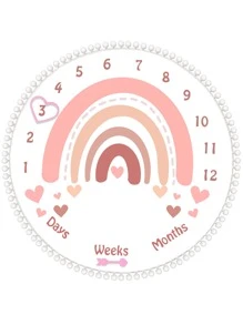 SHEIN 新生儿圆形毯子摄影套装 - 白色 - 查看 2