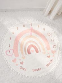 SHEIN 新生儿圆形毯子摄影套装 - 白色 - 查看 3