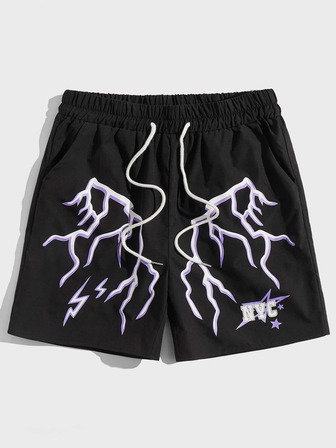 Guys Letter Graphic Shorts