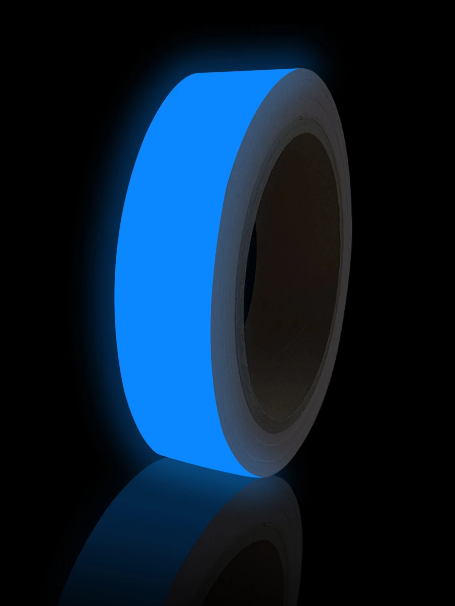 1roll Glow In The Dark Floor Sealing Sticker, Simple Plain Color PVC Tile Decoration Seam Tape For Home - Blue - View 1