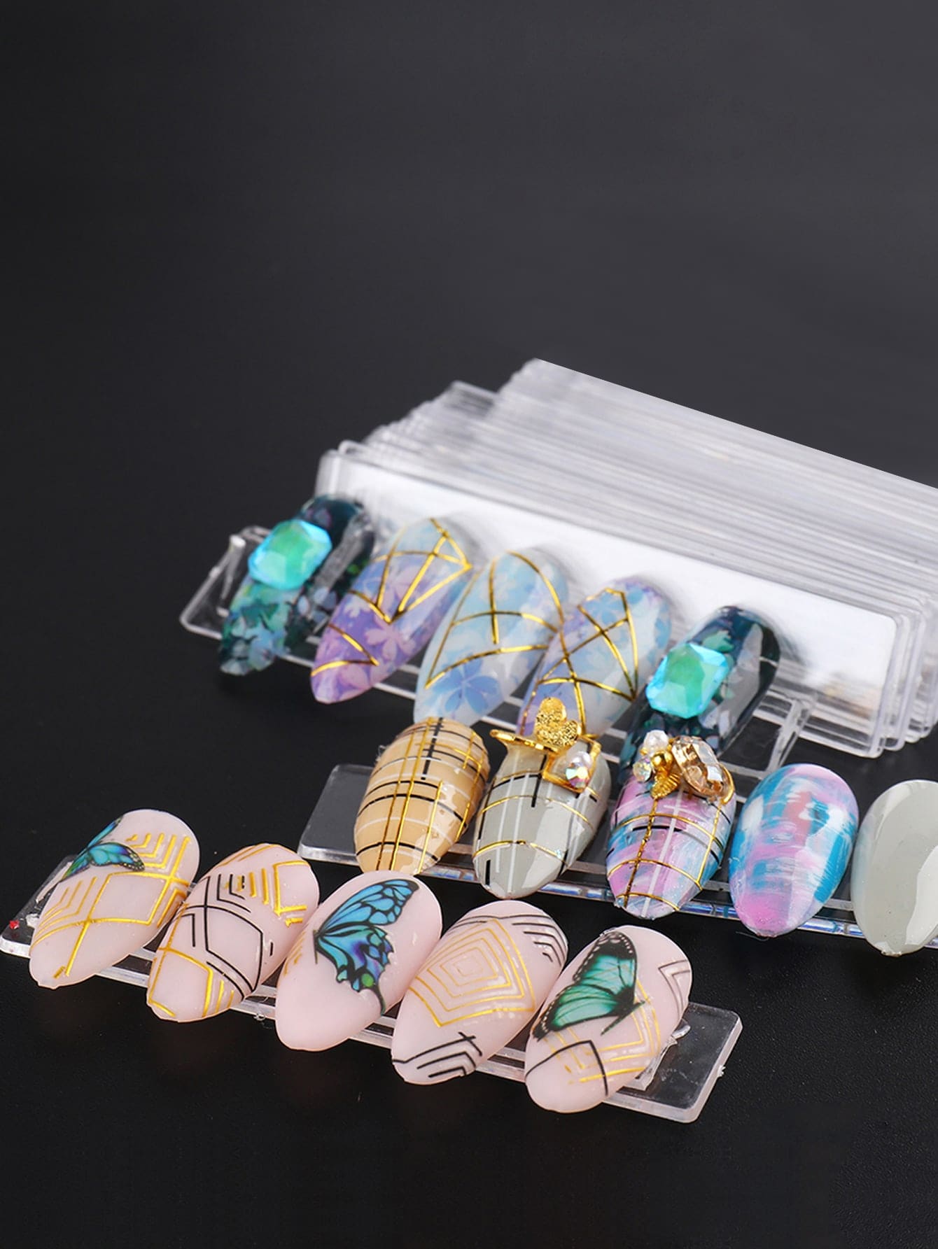 20入組美甲展示和1卷織帶 - 無色 - 查看 1