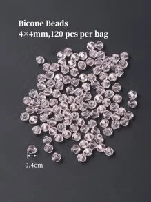 120pcs Crystal Bead DIY Jewelry Accessory - Baby Pink - View 4