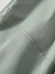 SHEIN 男孩腰部抽繩長褲 - 綠色 - 查看 6