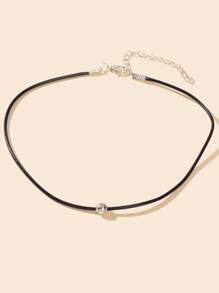 Bead Decor Choker - Black - View 2