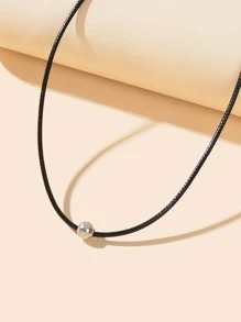 Bead Decor Choker - Black - View 3