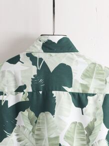 Manfinity 男士熱帶圖案襯衫不帶T恤 - 彩色 - 查看 4