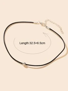 Bead Decor Choker - Black - View 4