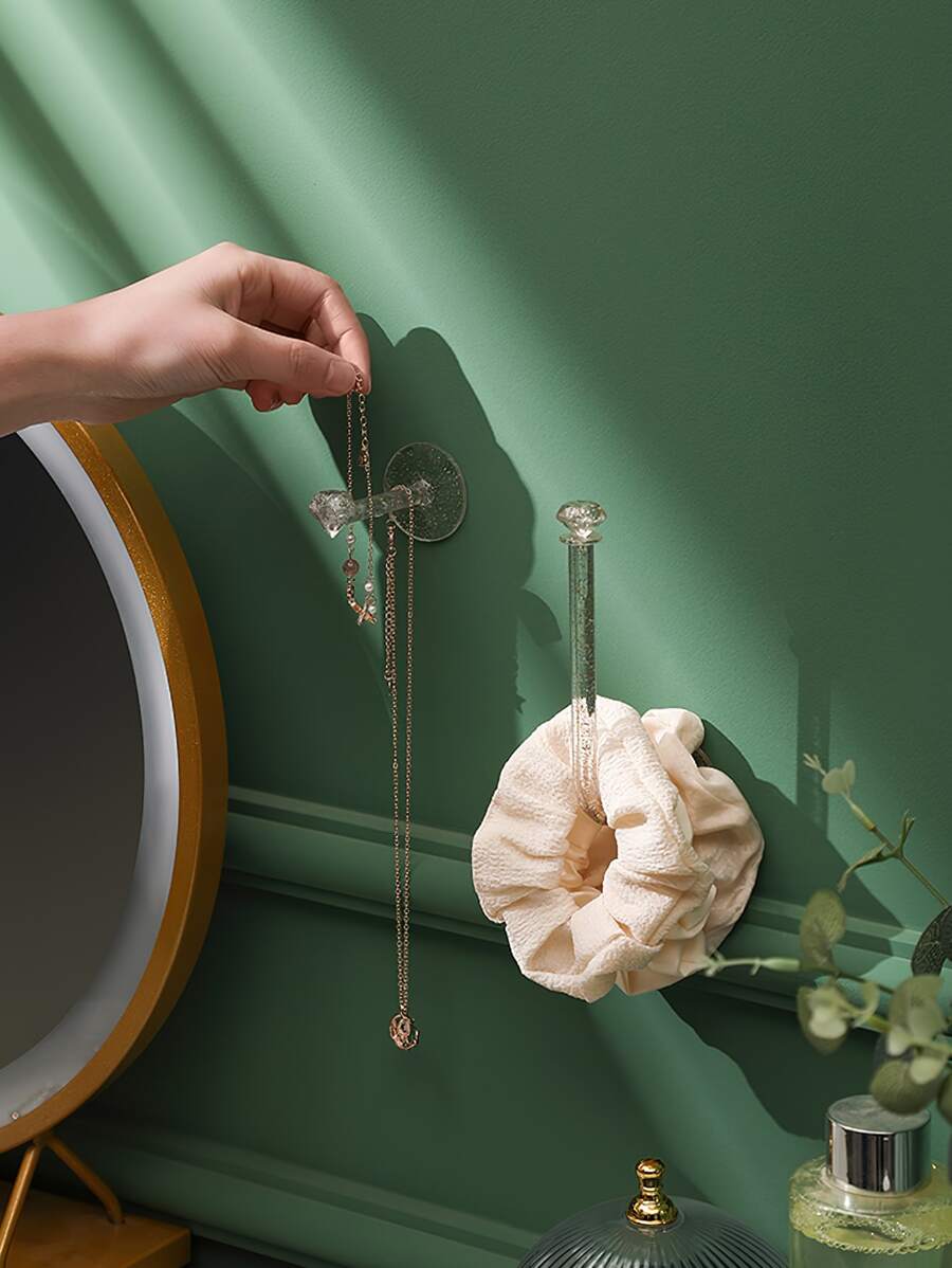 1 pieza Estante de almacenamiento de joya sin perforación - transparente - Ver 1