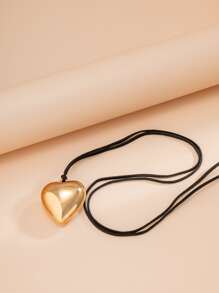 愛心掛飾多層次項鍊 - 金黃色 - 查看 5