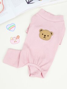 1 bộ đồ ngủ thú cưng thiết kế hình gấu hoạt hình - Hồng - Xem 1