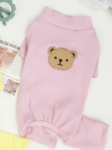 1 bộ đồ ngủ thú cưng thiết kế hình gấu hoạt hình - Hồng - Xem 3