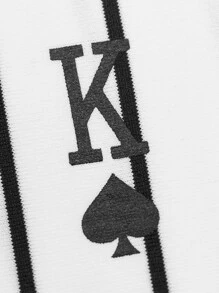 Manfinity Hombres Camiseta de rayas de manga raglán - Blanco y Negro - Ver 5