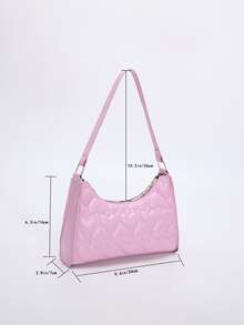 Heart Embossed Bag - Pink - View 6