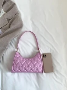 Heart Embossed Bag - Pink - View 7