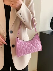 Heart Embossed Bag - Pink - View 5