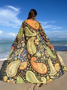 Paisley Print Kimono - Multicolor - View 1