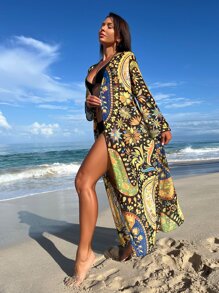 Paisley Print Kimono - Multicolor - View 4