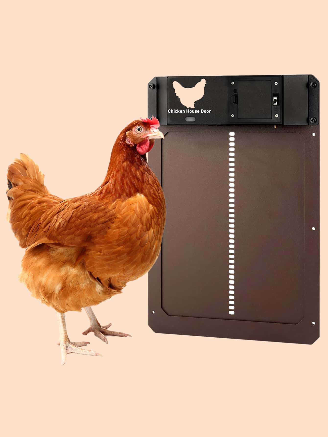 Cửa chuồng gà đồ họa 1 chữ cái - màu nâu - Xem 1