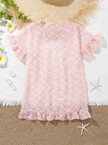 Girls Ruffle Trim Cover Up