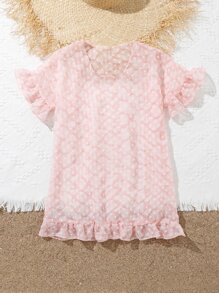 Girls Ruffle Trim Cover Up