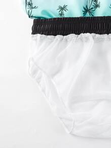 Surfspeed 男士椰子樹圖案漸層腰部抽繩泳褲 - 彩色 - 查看 3