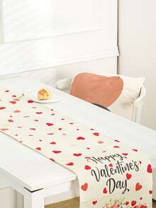 1pc Valentine's Day Heart & Car Pattern Table Runner - Multicolor - View 2