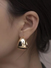 Bông tai vòng bít tối giản - Vàng - Xem 1