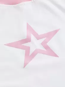 ROMWE Kawaii Star Print Raglan Sleeve Tee, School - Multicolor - View 2