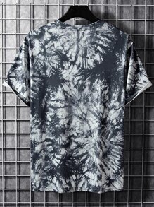 Manfinity Hombres Camiseta de tie dye & con estampado de slogan - Multicolor - Ver 2