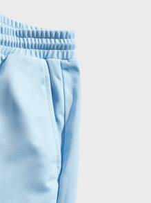 Manfinity Men Letter Graphic Tee & Drawstring Waist Shorts - Multicolor - View 3