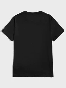 Manfinity Men Japanese Letter & Figure Graphic Tee - Black - View 2