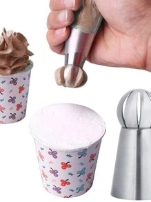 3pcs/Set, Torch Piping Tip, All-in-One Cake Decorating Tool, Ball Piping Tip - Silver - View 5