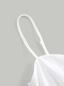 SHEIN MOD 素色褶邊吊帶上衣