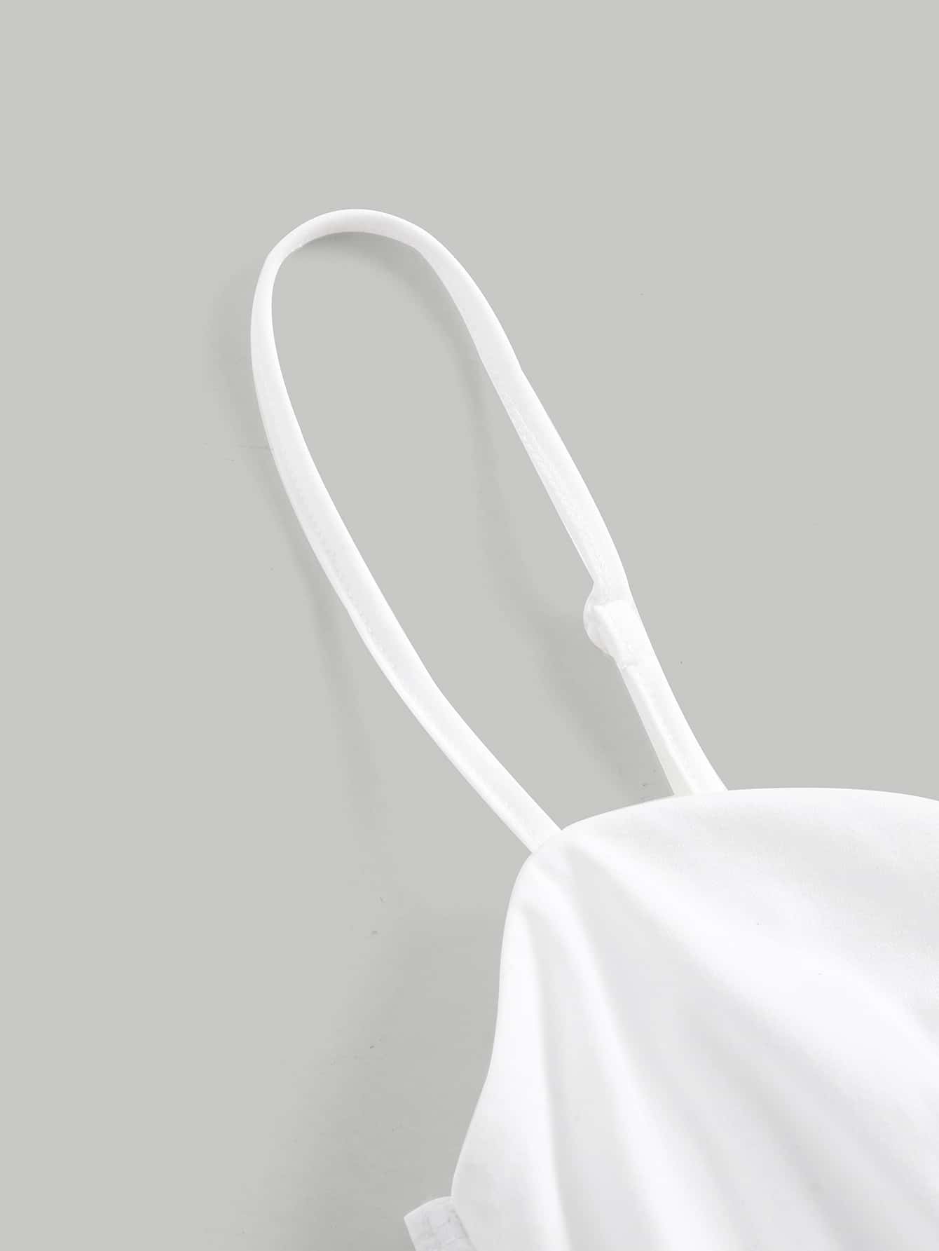 SHEIN MOD Top de tirantes unicolor fruncido - Blanco - Añade 5