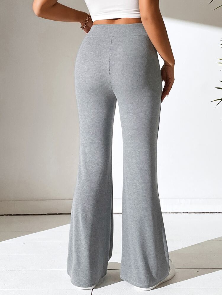 Solid Flare Leg Pants