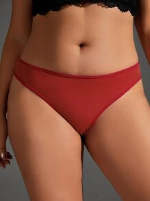 Bragas con encaje floral con diseño de lazo - Burdeos - Ver 4