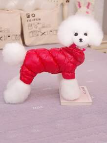 1入組素色寵物連身褲 - 粉色 - 查看 13